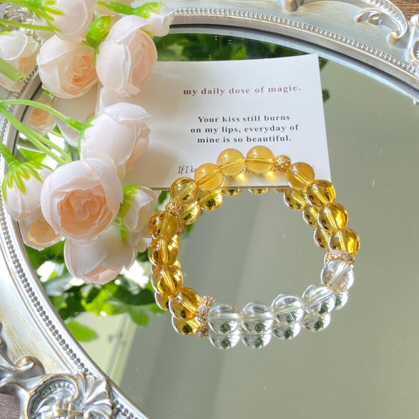 Golden Radiance · Sunlit Grace (Citrine + Clear Quartz Bracelet)