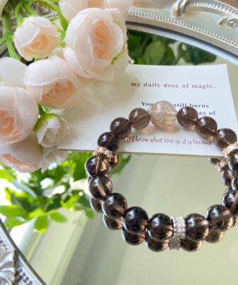 Obsidian Glow · Midnight Tide (Black Rutilated Quartz, Smoky Quartz, Celestial Bead)